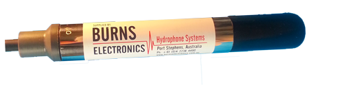 Burns Electronics hydrophone system on a white background